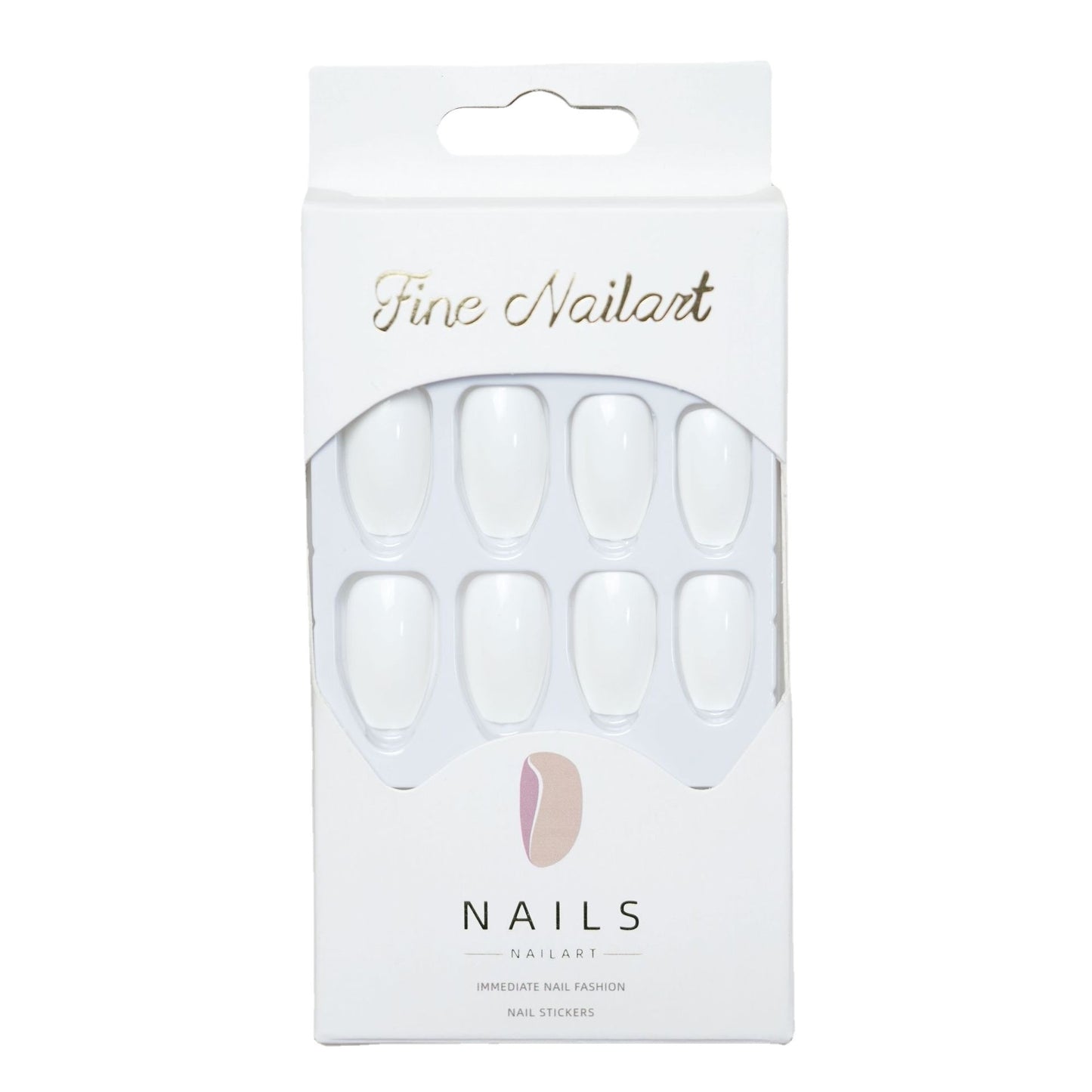 Ballet Bright White Kunstige Negle Tipper Færdigt Produkt