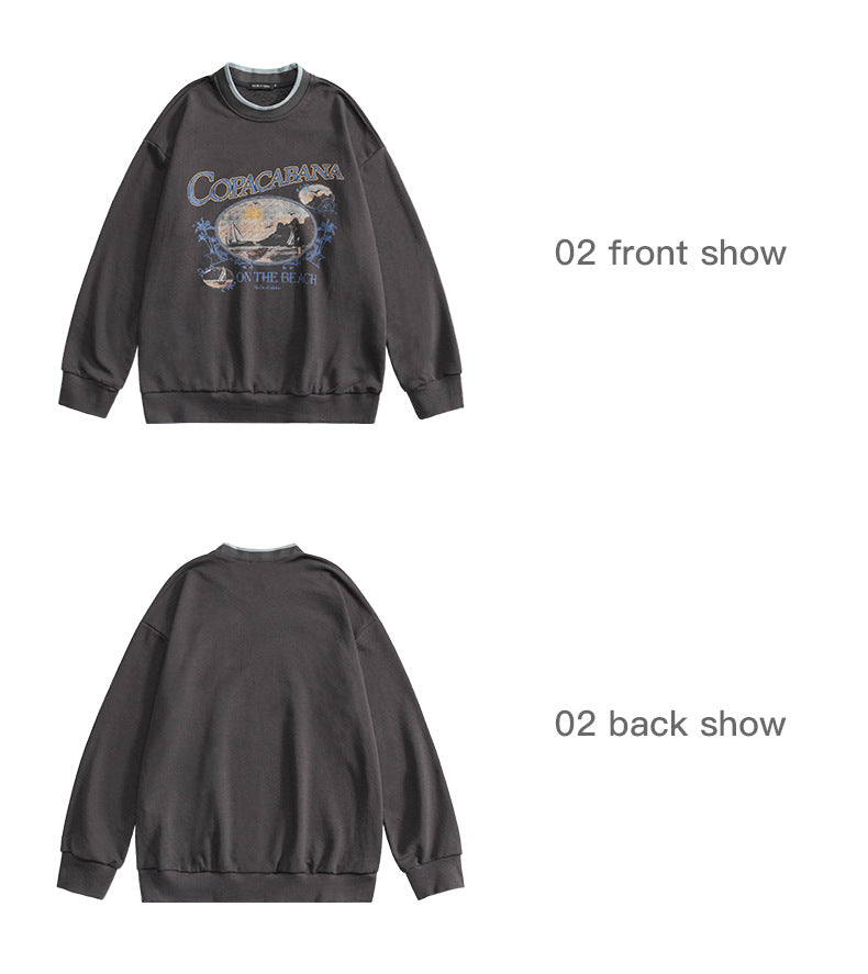 Japansk Retro Niche Design Rundhalset Sweater Par Tøj