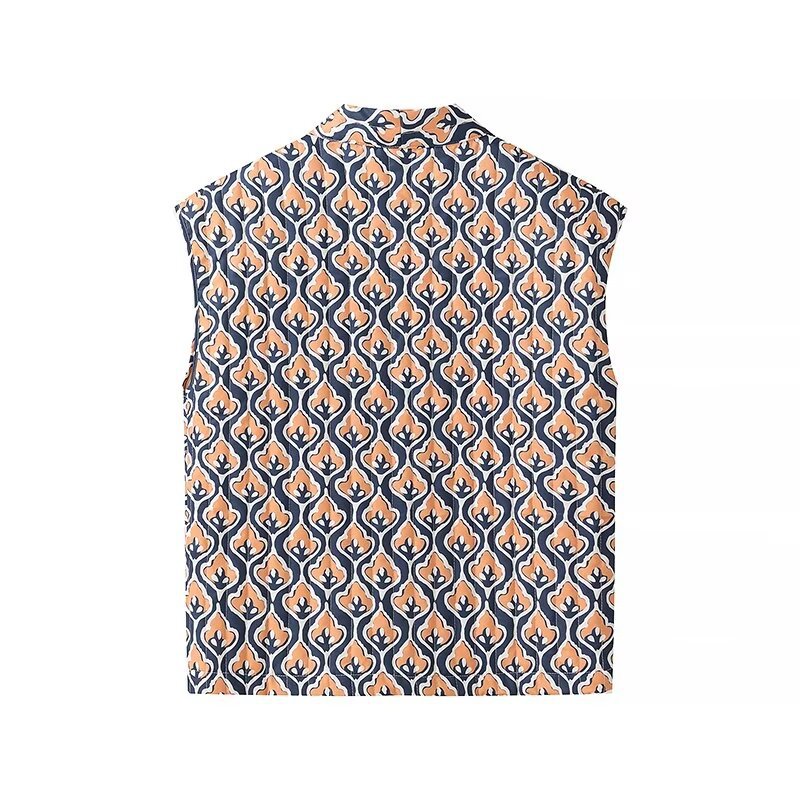 Fashion Camisole Printed Quilted Vest