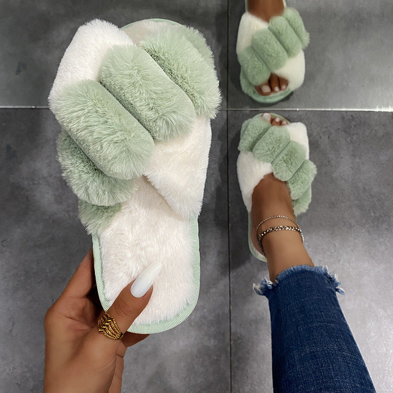 Furry Slippers New Autumn And Winter Indoor