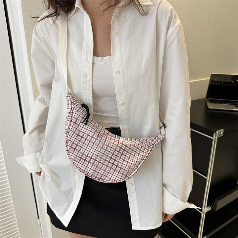 Plaid Trendy Casual Simple Shoulder Crossbody Dumpling Women's Bag
