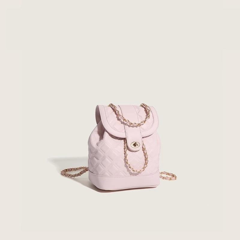 Rhombus Chain Backpack Student Shoulder Handbag