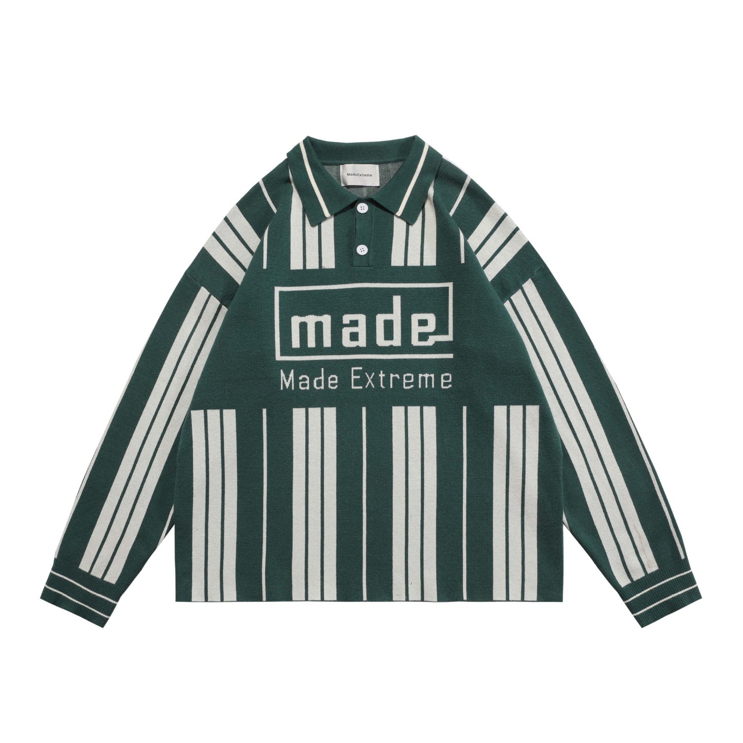 National Tide Knitwear Street Culture Striped Cuban Collar