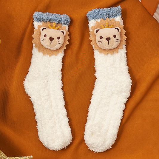 Coral Socks For Children In Autumn And Winter