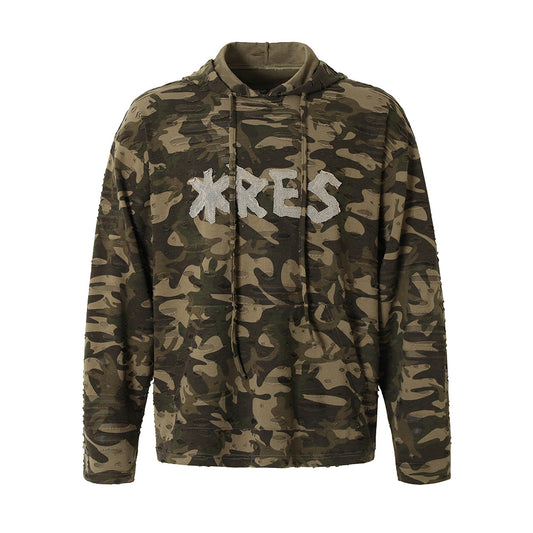 Camouflage Sweater Loose Casual Camouflage Top