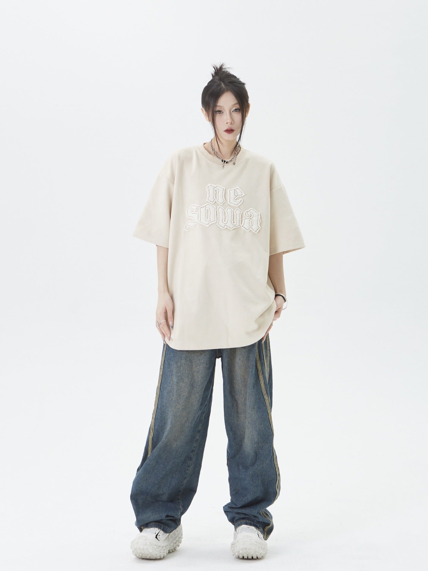 Loose Flame Portrait Printing Short Sleeve T-shirt