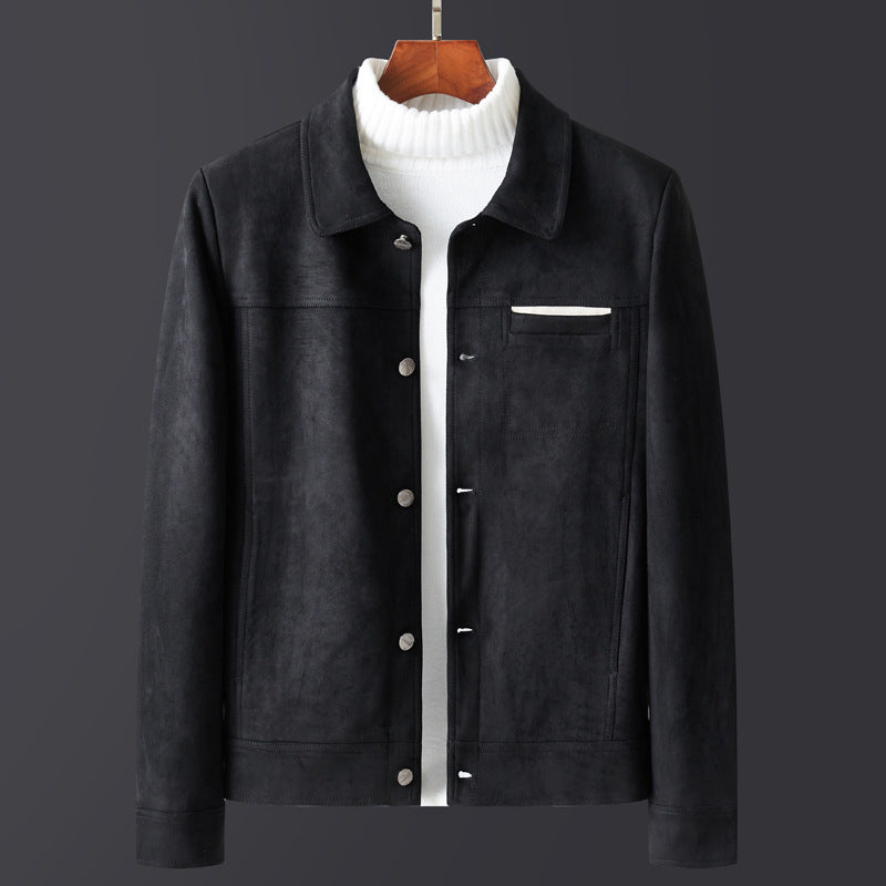 Men's Slim Lapel Casual Lamb Velvet Jacket