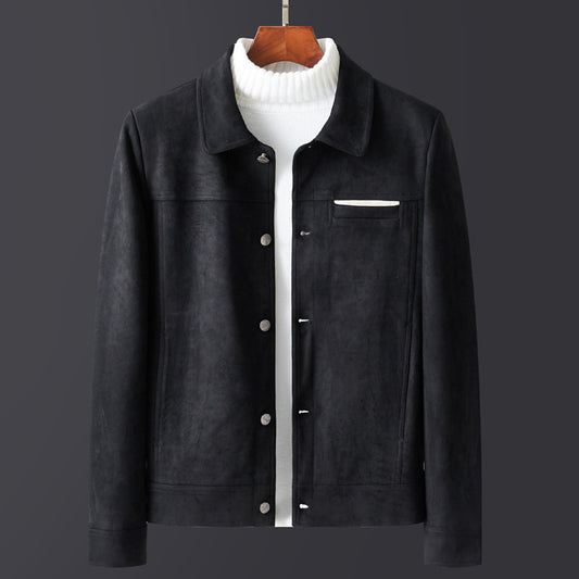 Men's Slim Lapel Casual Lamb Velvet Jacket