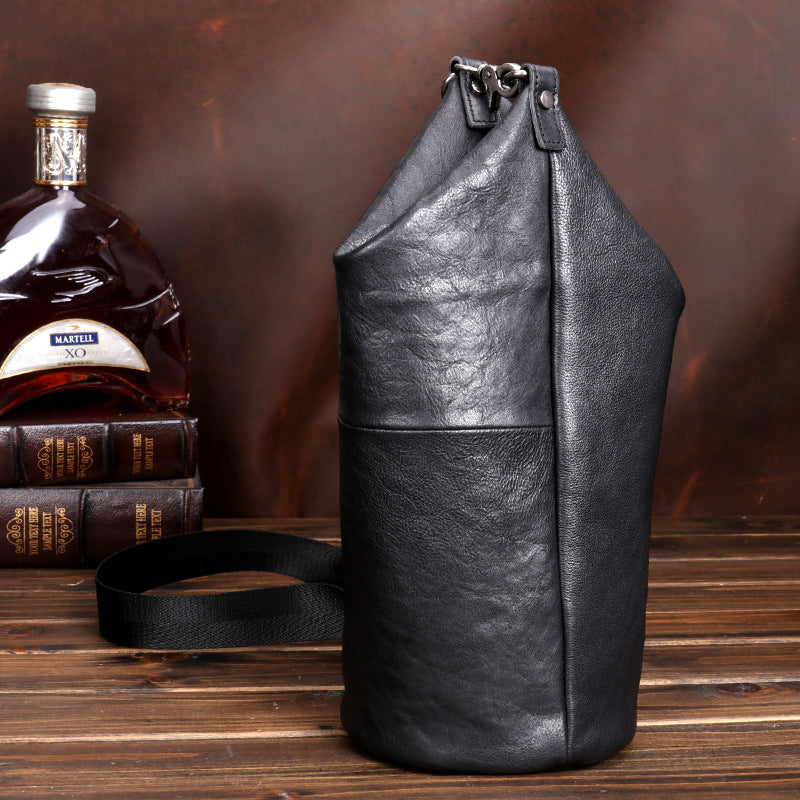 New Leather Men's Chest Bag Fashion Casual Riding Cross-body