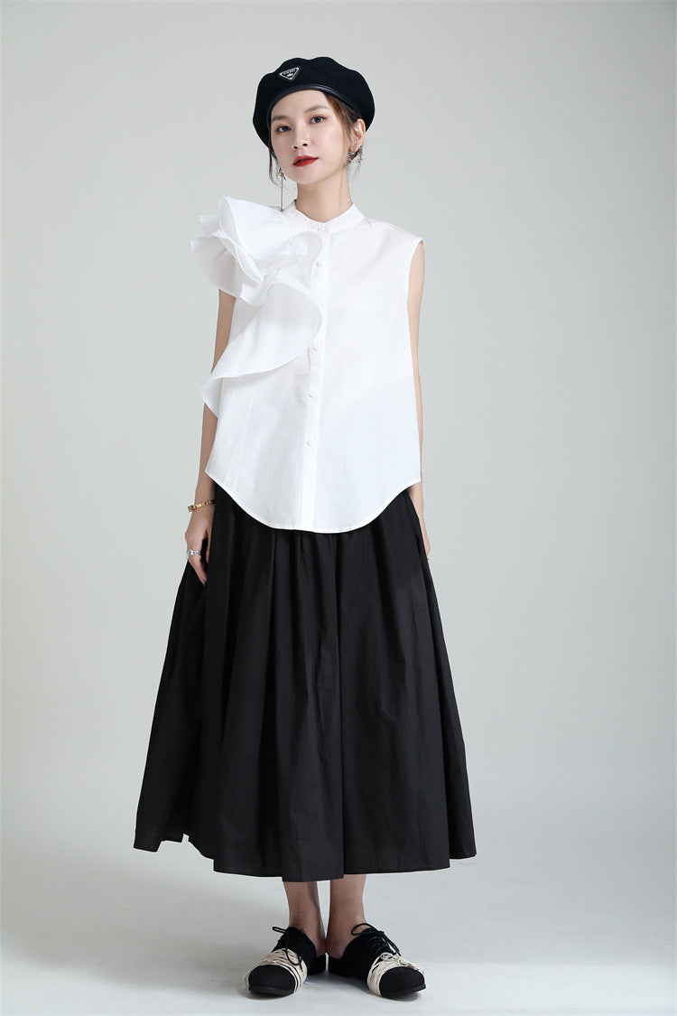 Inner Lining Spun Yarn Puffy Multi-layer Big Hem Skirt