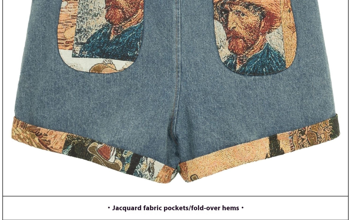 Girl Like Jacquard Patchwork Shoulder Strap Jeans