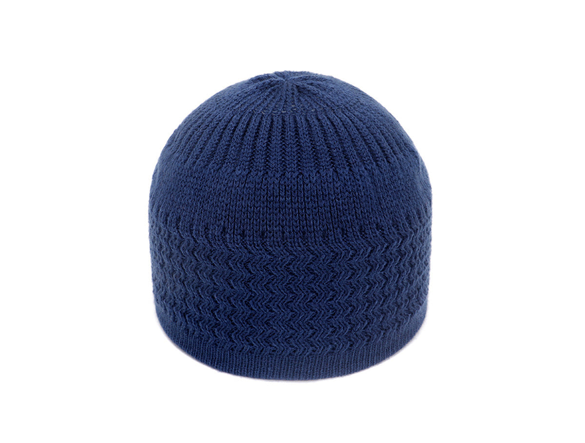 Men And Women Fashion Wave Jacquard Round Top Warm Woolen Hat