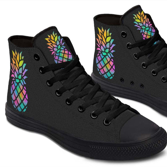 Men's And Women's Fashion Color Printing High-top Canvas Shoes