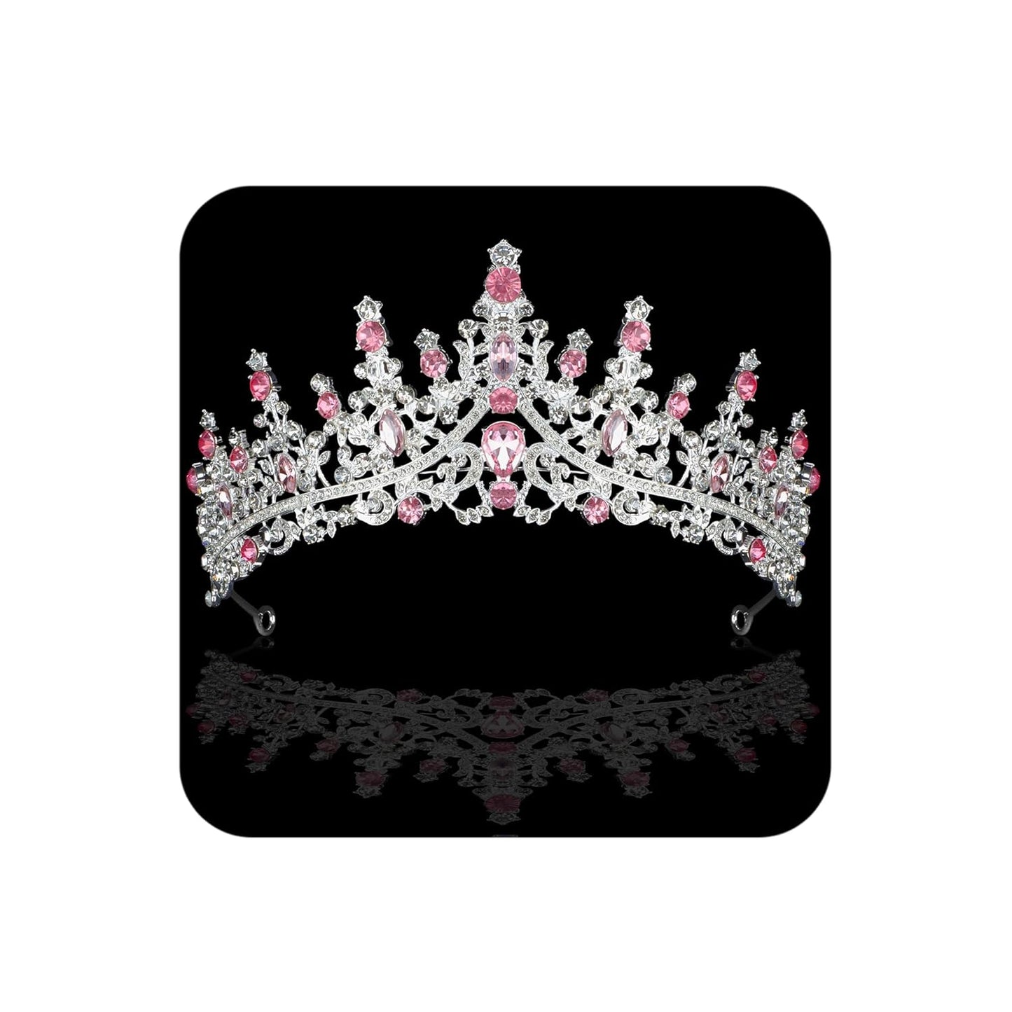 Silver Tiara and Crown for Women Crystal Queen Crowns Rhinestone Princess Tiaras for Girl Bride Wedding Hair Accessories for Bridal Birthday Party Prom Halloween Cos-Play Costume Christmas