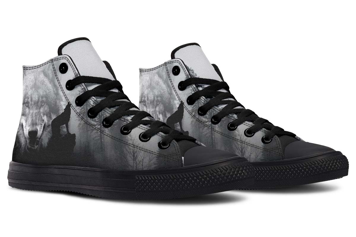 Men's And Women's Fashion Color Printing High-top Canvas Shoes