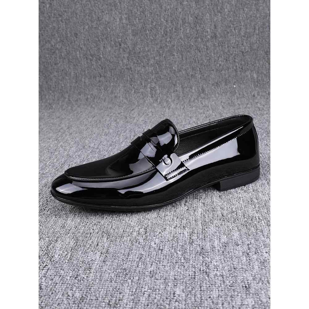 Glatte Slip-on Afslappede Åndbare Business Formelle Lædersko