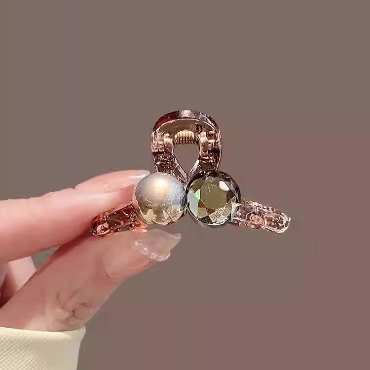 Exquisite Square Zirconia Small Claw Clip New Pearl Bangs Clip Side