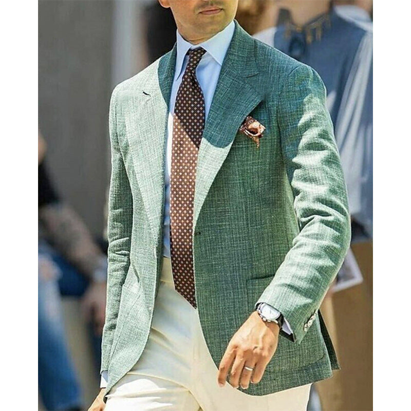 Men's Jacket Commute Leisure Printed Double Button Suit Jacket
