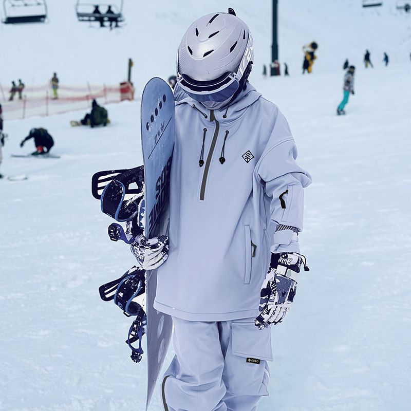Ski Suit Soft Shell Sweater Women's Men's Pullover Top Veneer Double Board Waterproof Coat