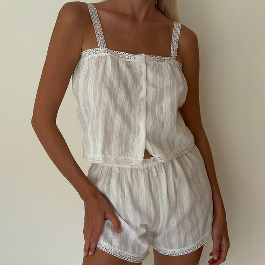 100 Cotton Comfortable Soft Camisole And Shorts Pajamas