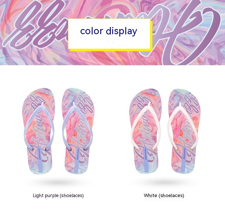 Ladies New Flip Flops Casual Lady Slippers Non Slip Outdoor Slippers Beach Shoes
