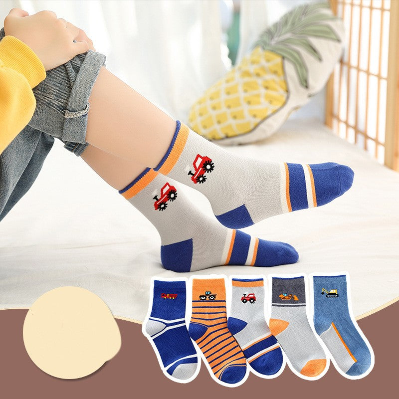Children's Socks Combed Cotton Students Boneless Middle Tube