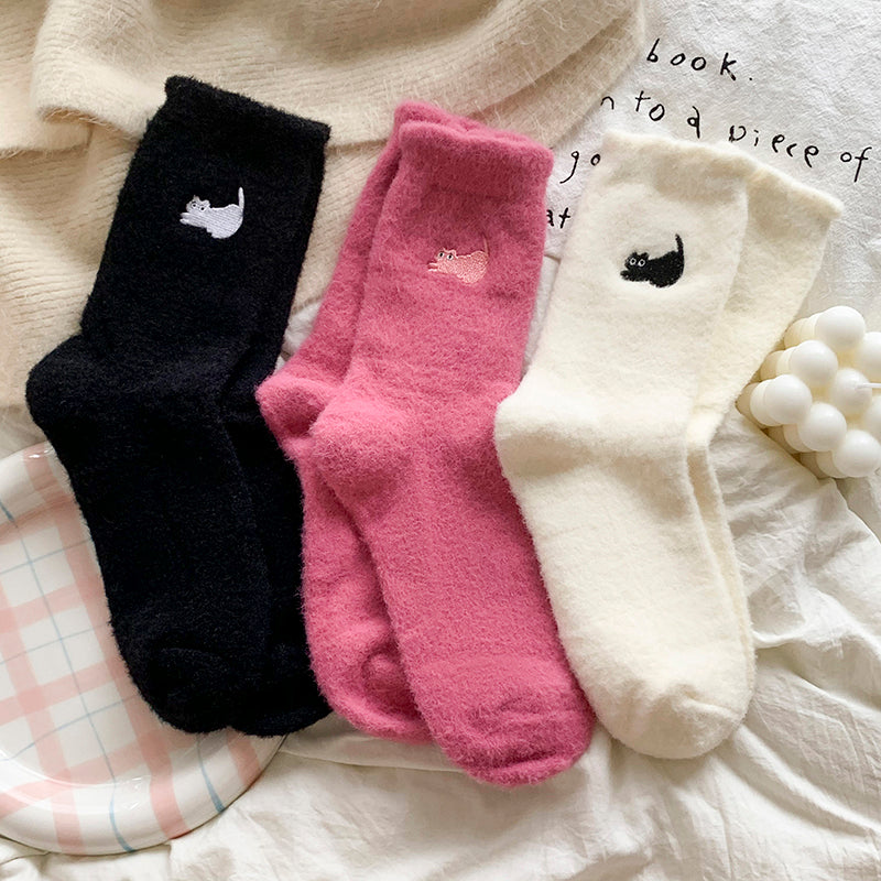 Women's Thick Thickened Plus Velvet Warm Mid-calf Length Socks