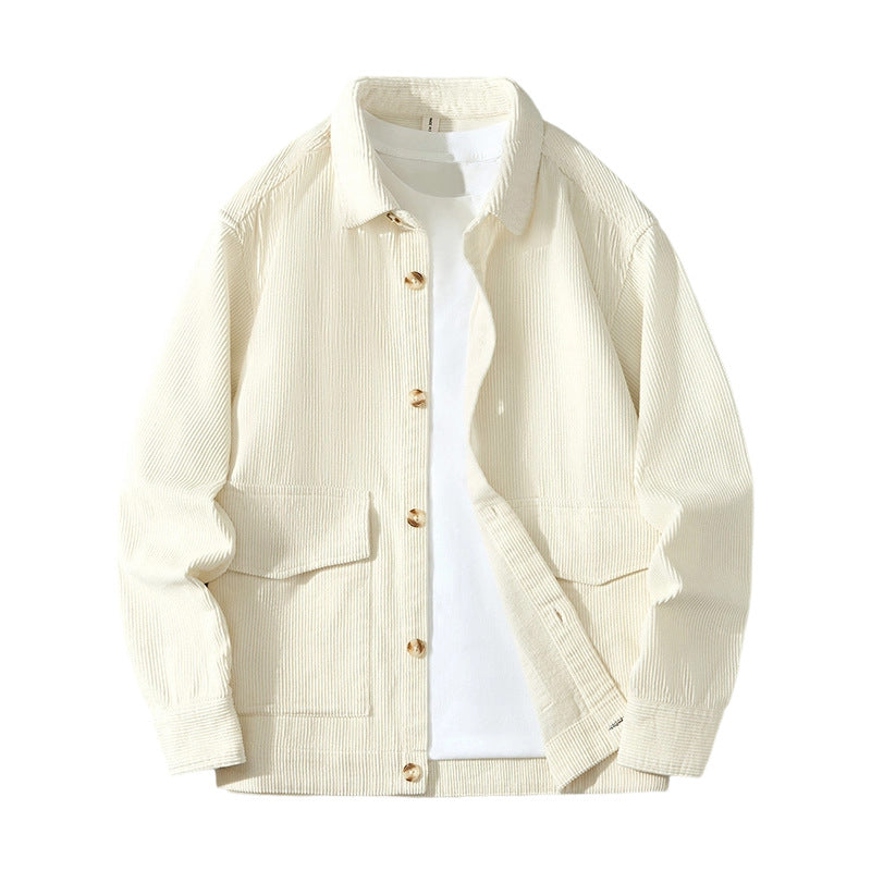 Men's Corduroy Shirt Coat Loose Cotton Casual Shirt