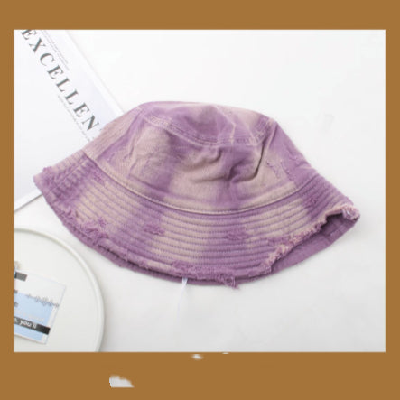 New Retro Distressed Denim Flat-brim Fisherman Hat