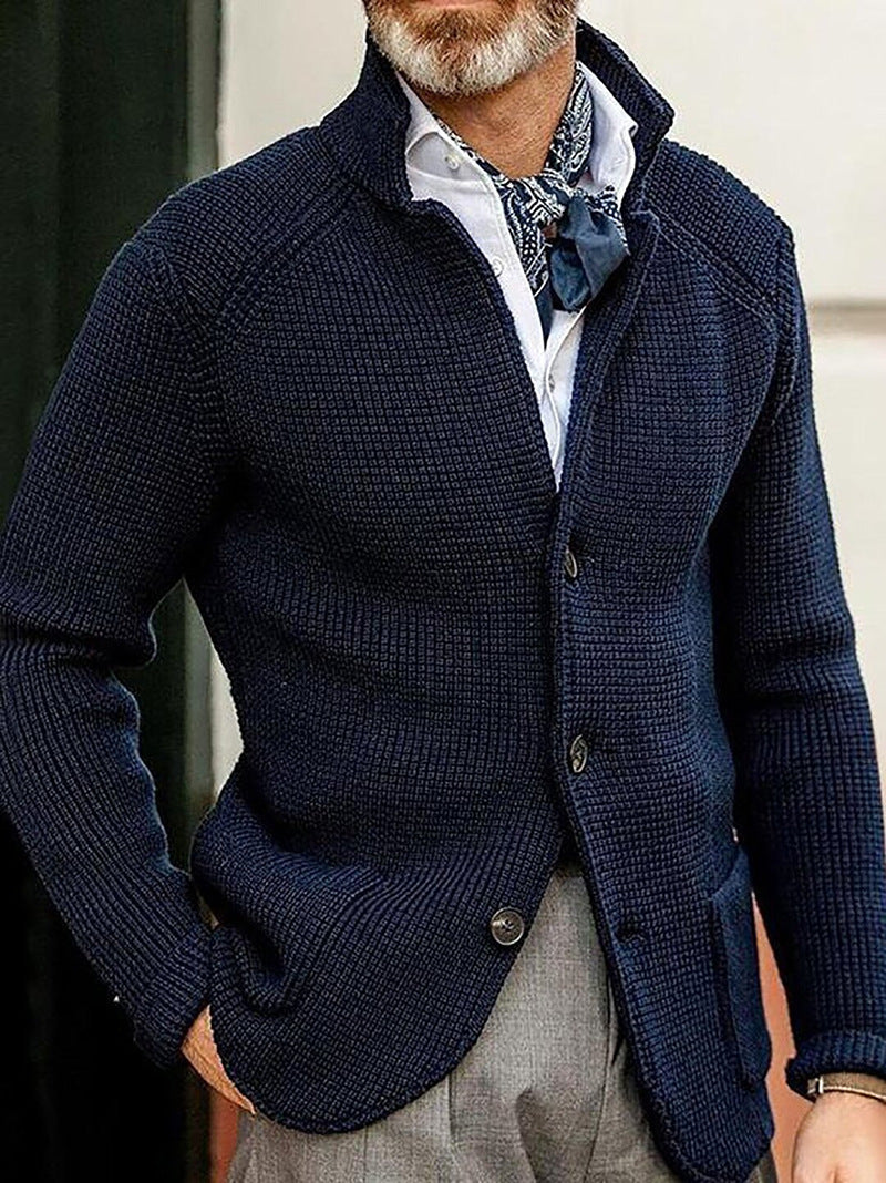 Casual Long Sleeve Solid Color Knitted Coat