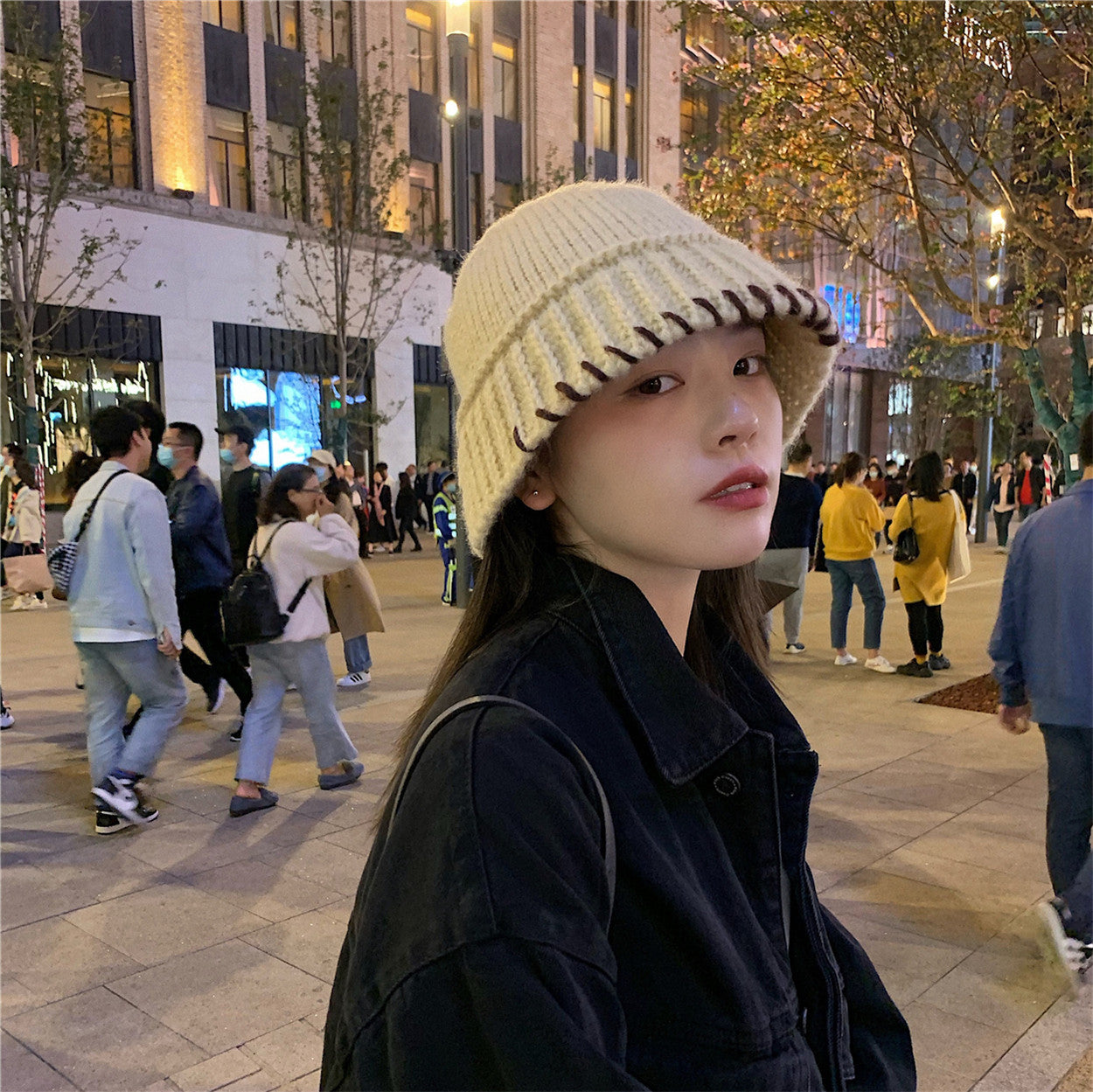 Women's Retro Handmade Crochet Wool Bucket Hat