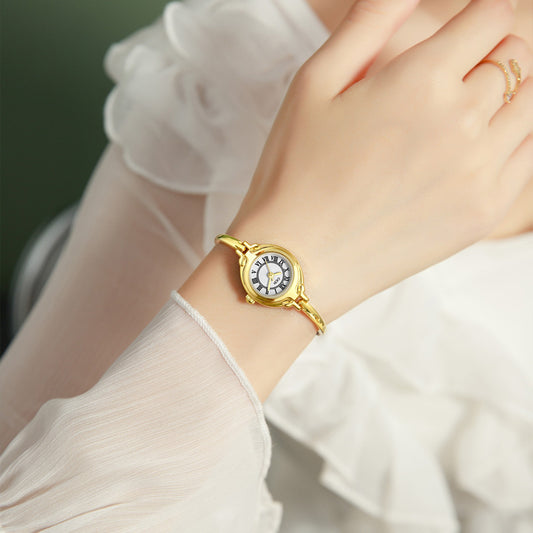 Gold Good-looking Thin Strap Quartz Watch