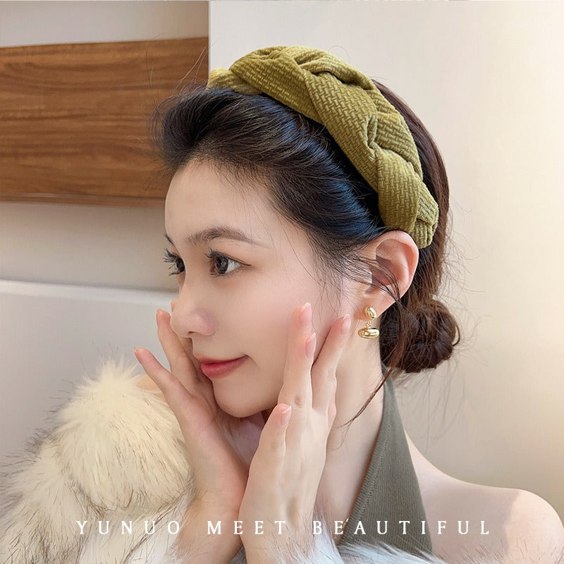 Women's Braided Braid Sponge Face Wash Hair Bands