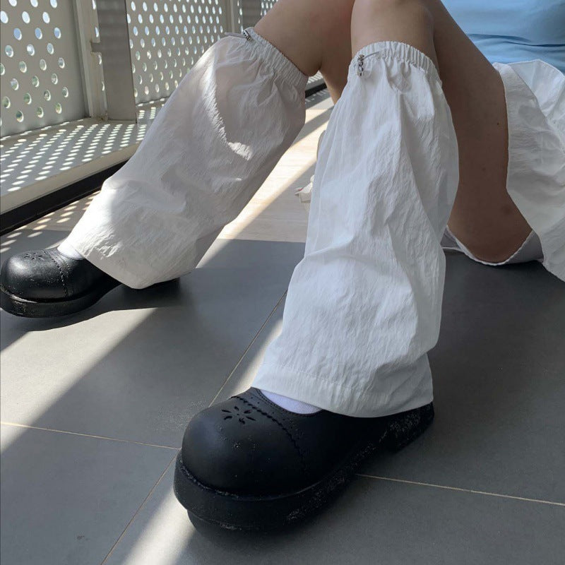 Spicy Girl White JK Socks With Mid Sleeve Drawstring
