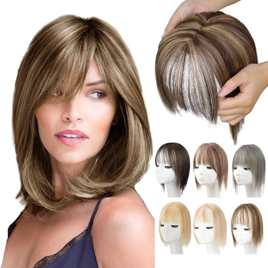 Wig Women's Natural Lightweight Breathable Cover Gray Hair Invisible