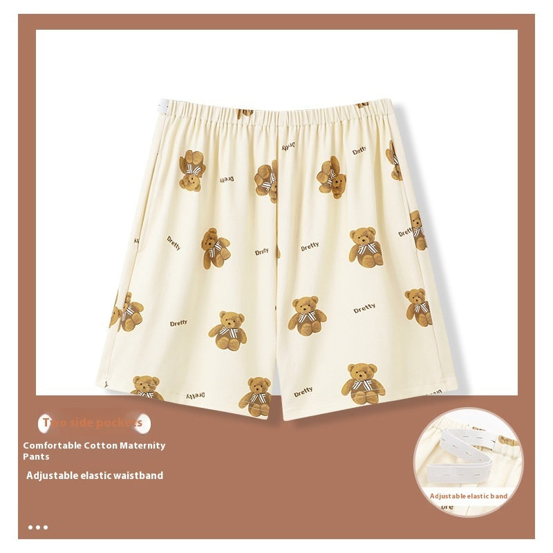 Summer New Pregnant Women Adjustable Cartoon Pajama Pants Thin