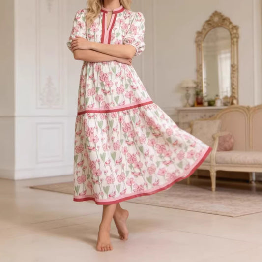 Moderigtig Casual Lang Løs Retro Prinsekjole