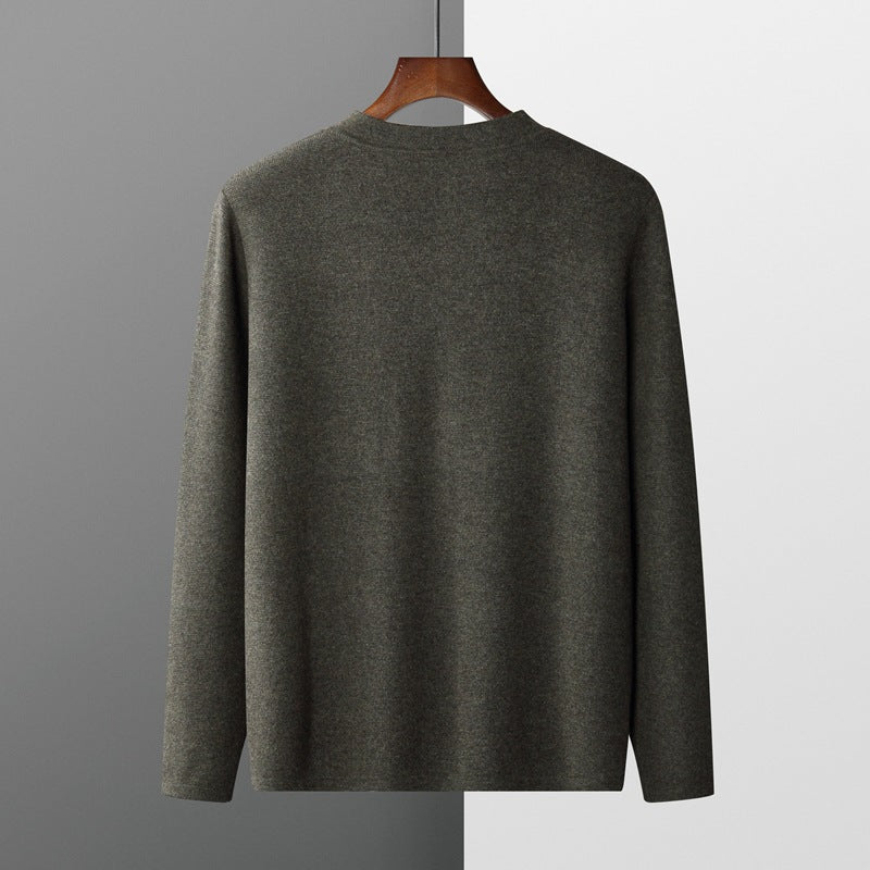 Wool Cardigan Men's Stand Collar Solid Color