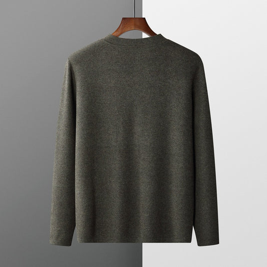 Wool Cardigan Men's Stand Collar Solid Color