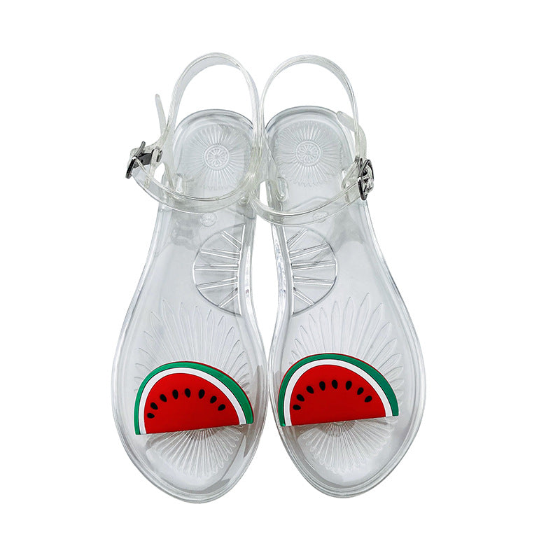 Women's Non-slip Soft Bottom Jelly Sandals Pineapple Beach
