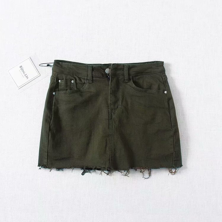 New High Elastic Personality Slim Fashion Denim Culottes Women