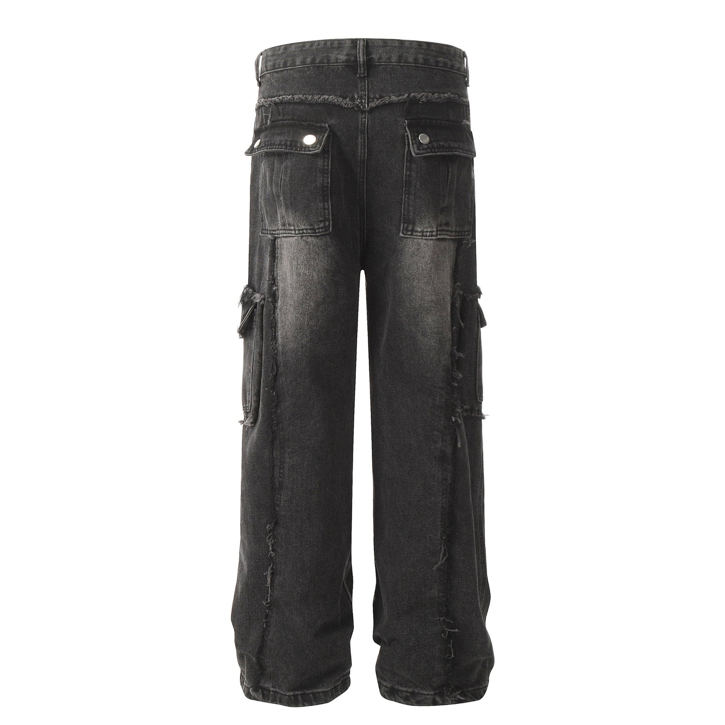 Jeans i høj kvalitet med design med flere lommer og rå kanter
