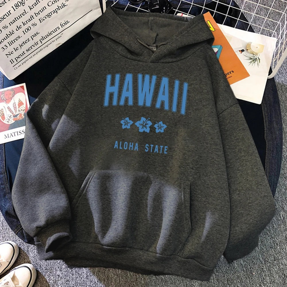 Roha Letter Printing Hoodie til kvinder Hip Hop