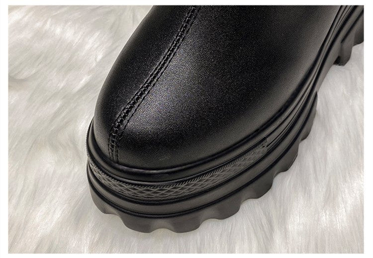Internally Increased 4CM Short Boots Wedge Heel Flat Bottom Shows High