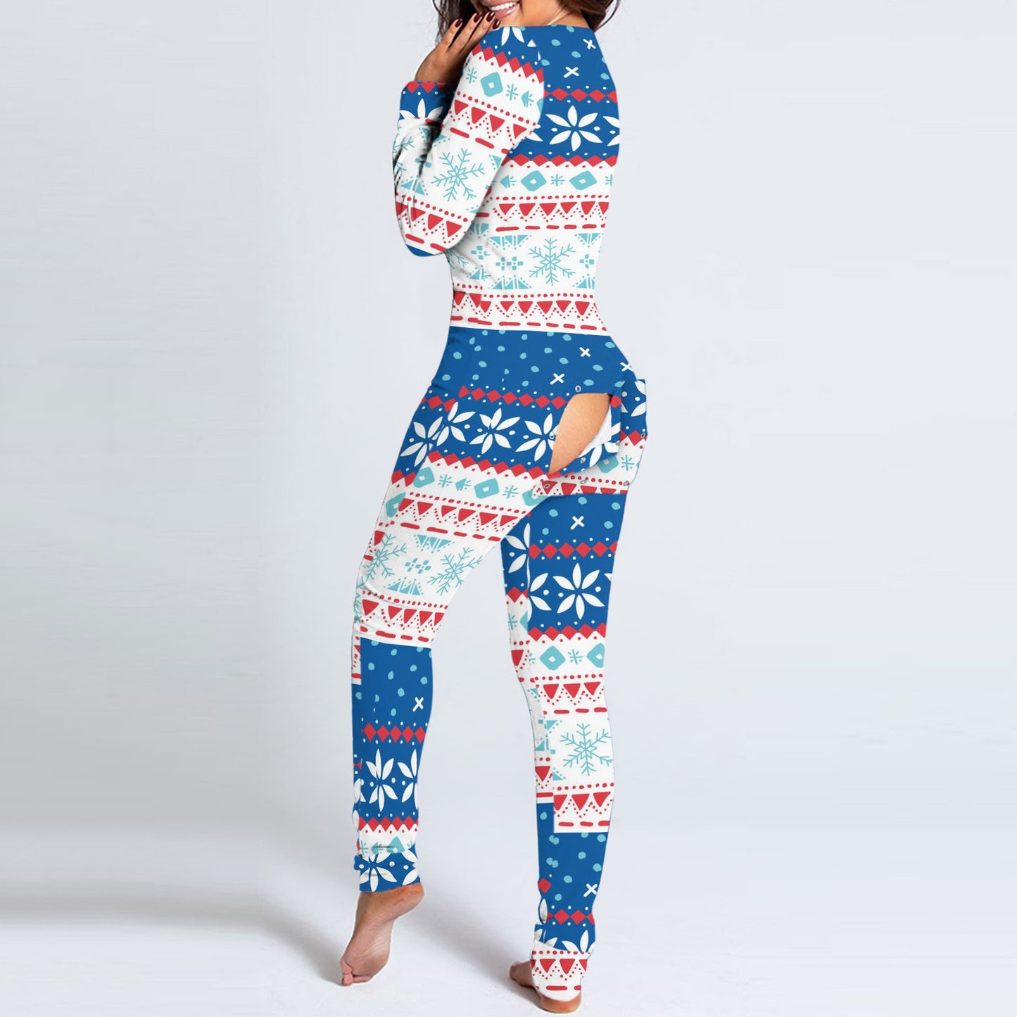Women's Halloween Functional Button Flap Jumpsuit