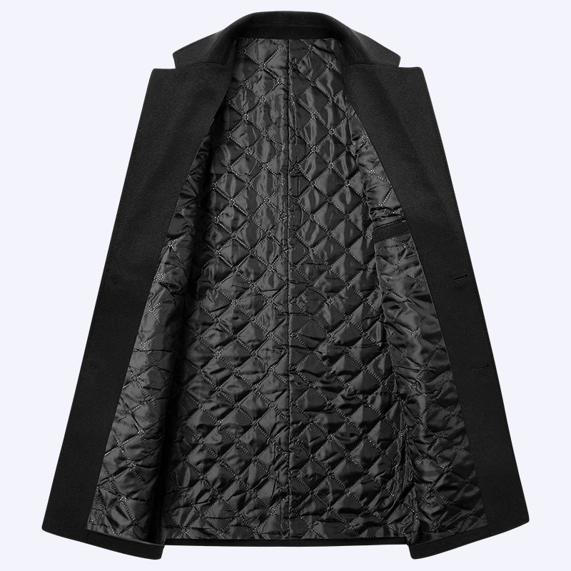 Single-breasted Woolen Coat Men's Clothing