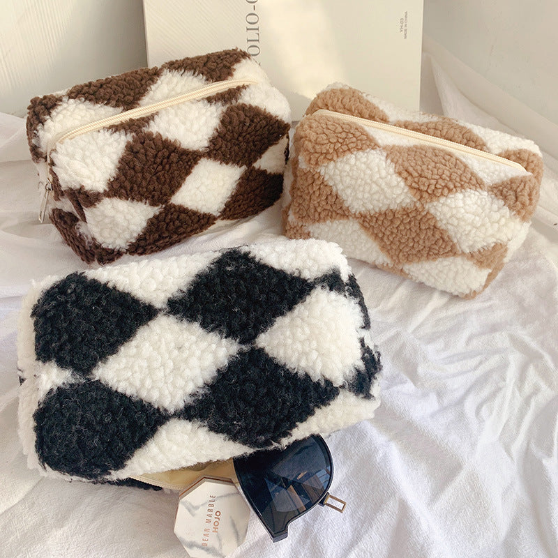 Niche Design Plaid Plys Penalhus Stor Opbevaringstaske