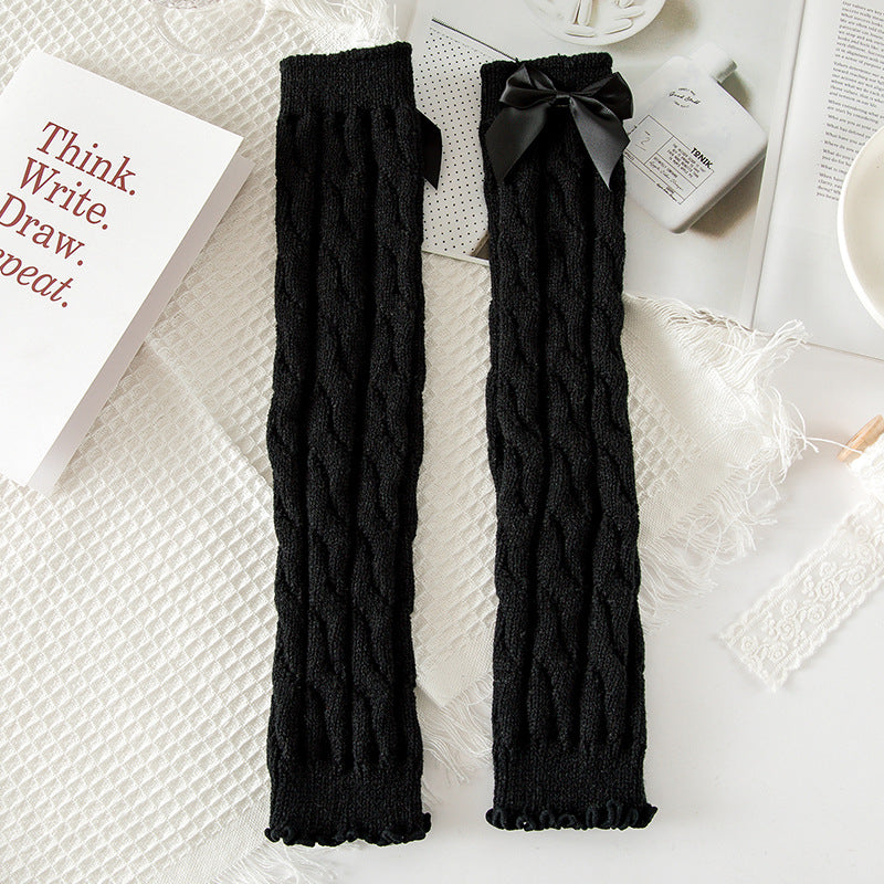 Cute Bow Solid Color Foot Sock