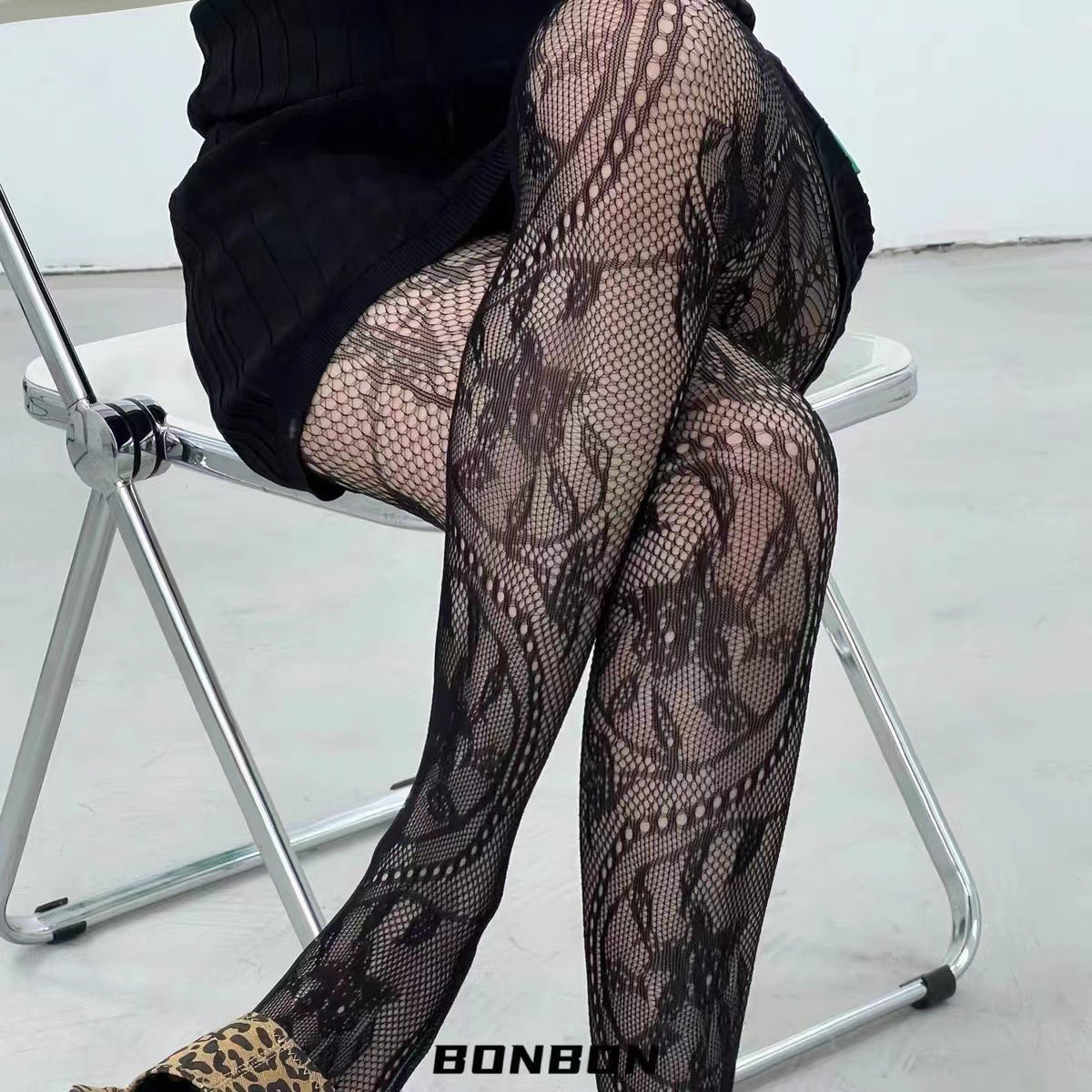 Sexy Stockings Fishnet Socks Flowers Print Hollow Out