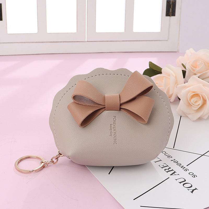 Bow Leather Mini Coin Storage Wallet